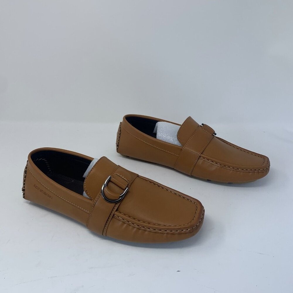 Aston Marc Charter Loafers Men's 9M Tan‎ Side Buckle Casual Slip-on Shoes S0694